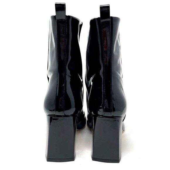 Good American Black Patent Leather Boots Size  Square Toe  NEW NIB - Picture 8 of 11